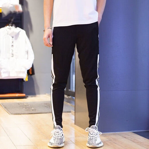 阿迪达斯 （adidas）网男裤 春季新款户外出行跑步训练卫裤透气休闲运动裤 gk9273/黑色 M  (175/80A)
