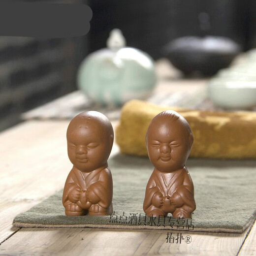 Topology urine boy purple sand tea pet hand-sprayed peeing doll children's tea tray tea set accessories tea ceremony decorations