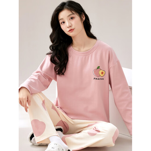 Victoria's style pure cotton pajamas for women in spring and autumn long sleeves two-piece set summer autumn and winter 2025 new cute cotton home clothing set [Long set] G9928 M women (weight 75-95 Jin [Jin equals 0.5 kg])