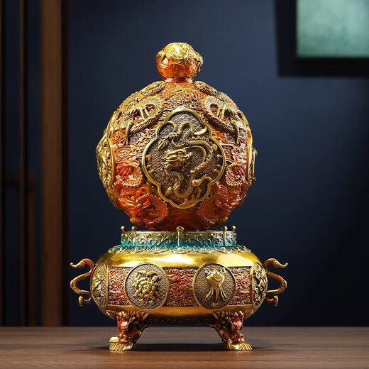 郎凯丹顿九转乾坤鼎摆件时来运转客厅办公室招财风水摆设公司乔迁开业礼品 扭转乾坤长约23*19*31.5cm