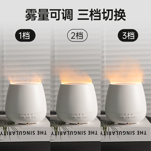 Difang Asakusa 120ml Flame Aromatherapy Machine Essential Oil Aromatherapy Machine Diffuser Remote Control Silent Ultrasonic Humidifier White