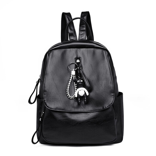 Neue koreanische Rucksack Mode koreanische Version Trendy Simple Schoolbag Frauenbag Rucksack vielseitige Computertasche Frauen schwarz mit Anhänger großer Größe