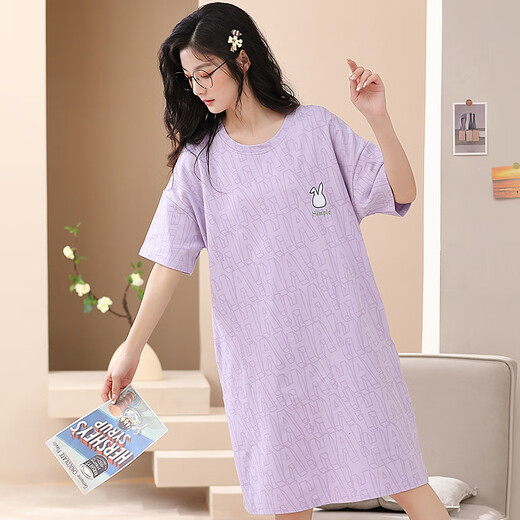 Lexi Beiluo Baumwolle kurzärmelige Nachthemd Damen Sommer Home Cartoon Set H702 170 160 (m)