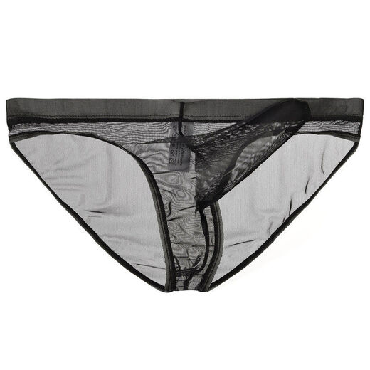 Sexy underwear thong for male adult masturbation transparent mesh sexy men's underwear black 2XL