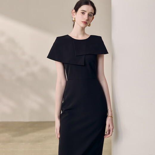 ROEYSHOUSE ROYSHOUSE Elegant Slim Dress Women's 2025 Summer New Design Sex Skirt 12003 Black M