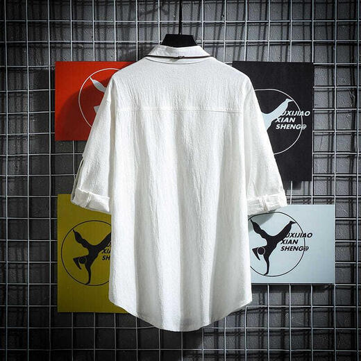 Moxiao 1049 personnes louées gras cols japonais cols de support à moitié à manches masculines et couleur unie lâche simple et polyvalent d'été à manches courtes noire 4xl