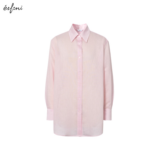 
Eifli (eifini) Eifli large version relaxing and slack shirt for women 2025 summer new versatile commuter basic texture top Pink S 80-110Jin [Jin equals 0.5 kg]
