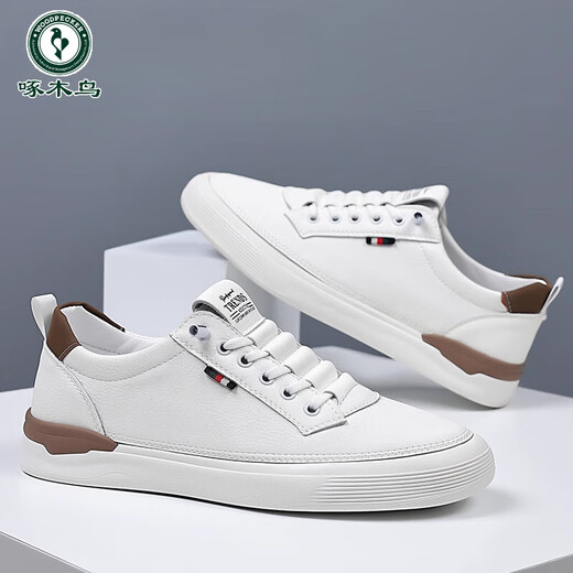 Specht 2025 Herrenschuhe für Frühlings- und Sommer-Herren-Leder-Leder-Leder-Lederschuhe weicher Sohle atmungsaktives vielseitige Brettschuhe mit einem Fuß 826 Viersaison Braun 44 (Standard Lederschuhe Größe Richtiger Schuss)