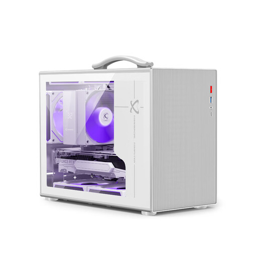 Unbekannt Player M1 Tragbares Gehäuse, Desktop-Mini-Glasseite, transparent, Gaming-MATX-Computer, kleines Gehäuse, M1-Gehäuse, Weiß