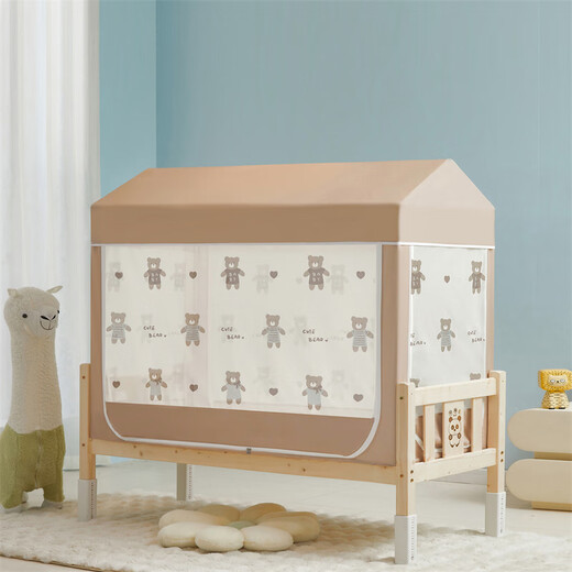 2025 New Baby Spliced Bed Mosquito Net Home Bedroom Full Bottom Children's Anti-Fall Mongolian Yurt Blackout Bed Tent Snow Yourui Curtainless Model Width 60 Length 140 Height 116cm