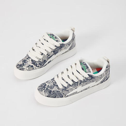 Lightning x Storm Picasso Paintings co-marqués Lightning Men and Women's Shoes for Revenge Storm Small Fragrant Pain Chaussures Couple Skate Skateboard LS-699 Starry Sky Blue 43