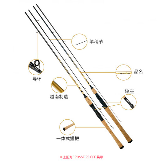 达亿瓦CROSSFIRE路亚竿直枪柄远投翘嘴鲈鱼马口杆达瓦钓鱼竿 682m CROSSFIRE CFFLB枪柄