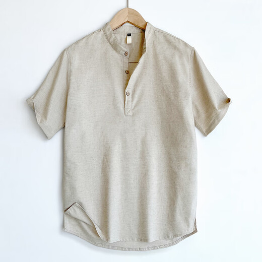 Kurashi Ichikis neuer chinesischer Männer-T-Shirt Trendy Marke kurzärmelige Herren-Stand-Alone-Kragen Top Sommer Dünne Baumwollwäsche Grüne neue halbe Ärmeln 2xl 150-165jin [Jin gleich 0,5 kg]
