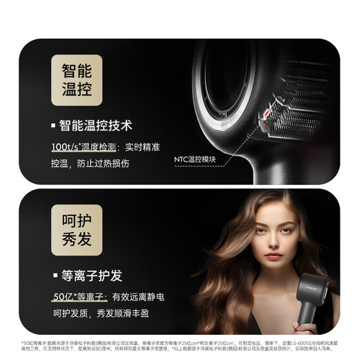 LANSAMlansam hotel hair dryer wall-mounted hotel-specific guest room bathroom hairdryer bathroom home high wind quick-drying thin rock gray-open (small disc)