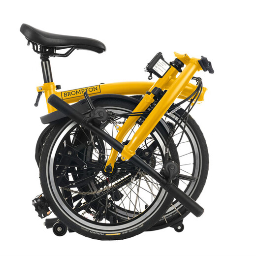 BROMPTON Xiaobu Bicycle C Line 25 new ultra-light and portable 6-speed commuting leisure variable speed folding bicycle men's and women's bicycle Bumblebee Yellow 16 inches low handlebar