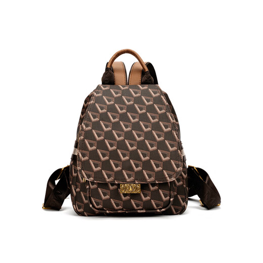 LMK French LMK brand light luxury backpack for women 2025 new versatile women casual anti-theft travel small backpack trend brown [anti-theft casual ladies backpack]