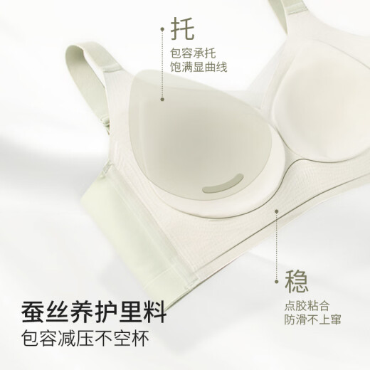 贵夫人大胸显小内衣女侧收聚拢防下垂收副乳无痕薄款透气网纱文胸胸罩 裸肤色 3XL 【90D、95B、95C】