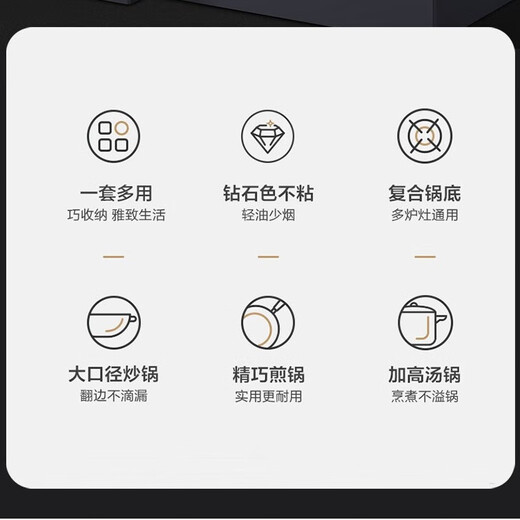 乐美雅多功能不粘锅套装 V9794乐雅不粘锅具 3件套