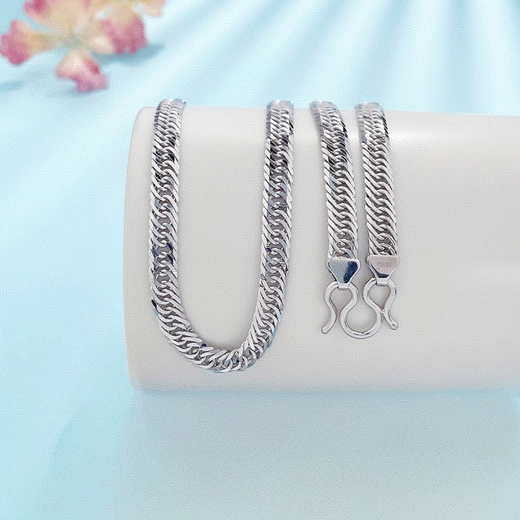 Platinum necklace men's pt950 platinum necklace men's platinum flat chain Xiping chain Cuban necklace not invoiced 60cm gram weight 45.73g