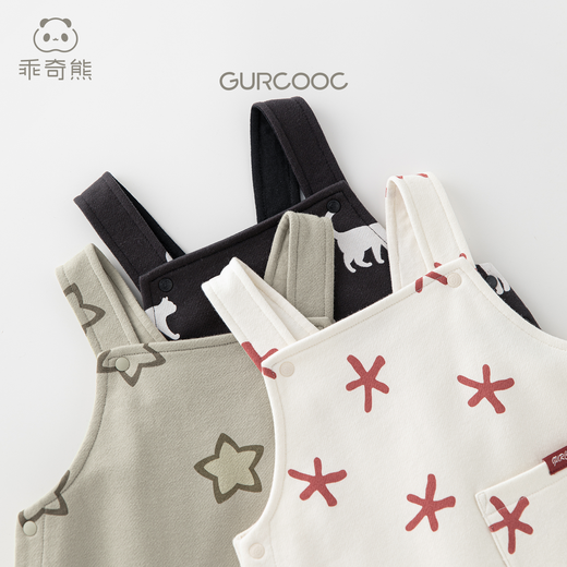 Guiqi Xiong autumn and winter infants and young children go out fleece warm overalls for men and women baby pure cotton knitted long pants