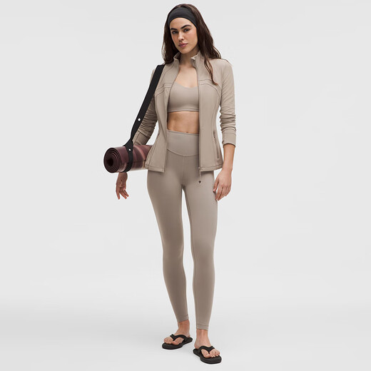 Lululemon 丨 Определите женскую спортивную куртку * Nulu Wicking LW4CD5S теплый коричневый серый XXS /2