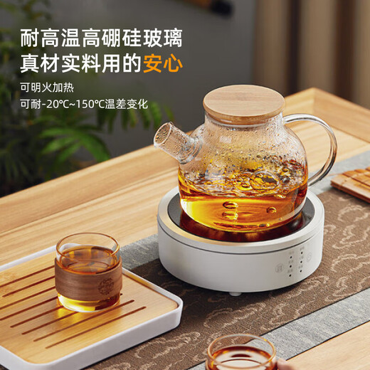 YIHUTEA teapot glass teapot filtered high borosilicate thickened high temperature resistant household hospitality kettle single pot green tea teapot can be used as a cold kettle or boiling teapot 1000ml