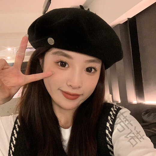 Yanfang Nuoxiben Hat Women's Summer Wool Internet Celebrity Beret Women's Retro Painter Hat Showing Face, Small Temperament Red Hat Trend Milky White M