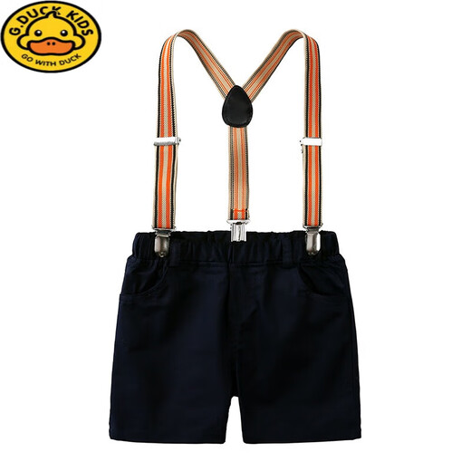 
G.DUCKKIDS children's suit suit handsome boys' dress British spring and summer shirt overalls flower boy's birthday suit summer suit, bow tie removable, crotch with snap button 80 feet (recommended height 70-80)