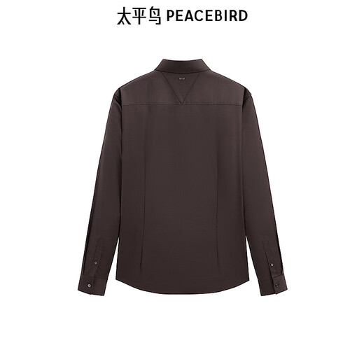 PEACEBIRD Men's Wear Shopping Mall Same Style Casual Shirt Sven Shirt Textured Wool Shirt B1CAE4B19 Brown 1 M