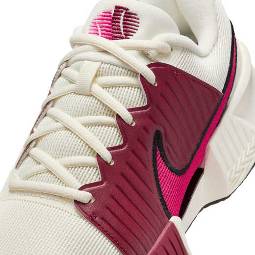 Nike Women's Cushioning Tennis Shoes Sports Support Grip NIKE GP CHALLENGE PRO FB3146 104 Light Ivory White/Lamp Grass Pink/Sail White/Team Red 36.5