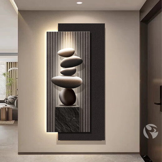 
Mopai Stone Runs the entrance decorative painting modern light luxury meaning good corridor hanging paintings into the door LED luminous lamp painting murals Stone Runs A model 60*120cm48*12048*100 plug-in model