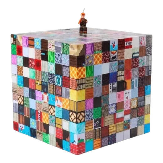 Play Baby Magnet MC Minecraft Strong Magnetic Iron Stone Magnet Boy Magnetic Building Block Assembly Toy Magnetic Cube 4 Pieces 3 Cubes + 1 Doll