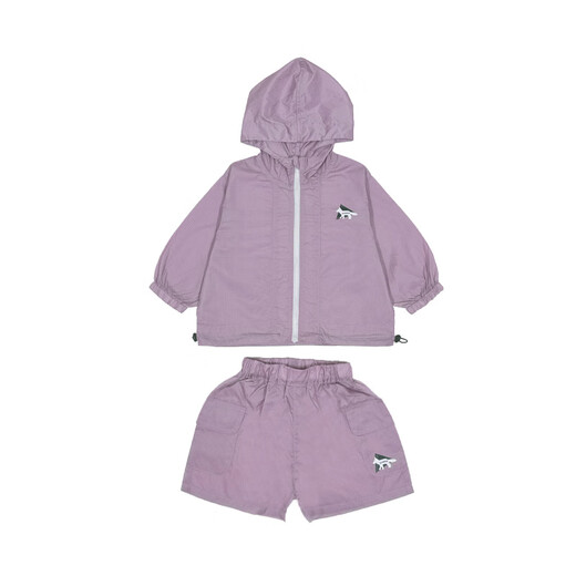 Jikaron Girls Sun Protection Clothing Set 2025 Spring New Children's Outdoor Quick-Drying Jacket Children's Shorts Light Green 100 cm