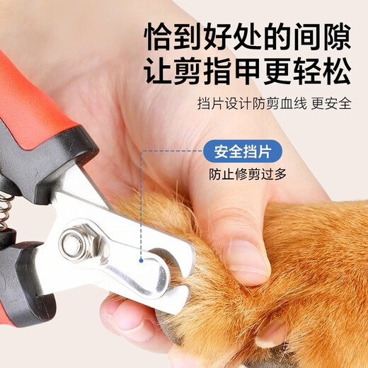 Pet nail clippers recommended for beginners Nail clippers for dogs and cats Claw scissors for pets Pet supplies Nail clippers for cat nail clippers Large size - black and red