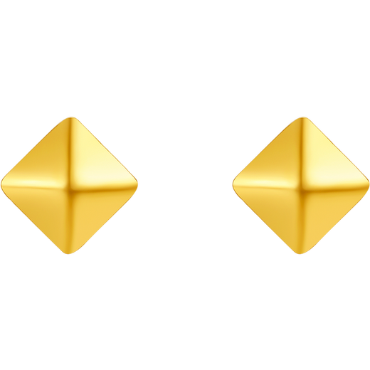 Saturday Fortune Yellow 18K Gold Earrings Geometric Square Colored Gold Earrings Birthday Gift for Women C0922033 Pair
