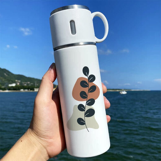 
Chengliu new thermos cup simple high-end fashion water cup design sense literary Nordic with cup lid 316 stainless steel 316 material 420ml lid can cup BW7374 leaves
