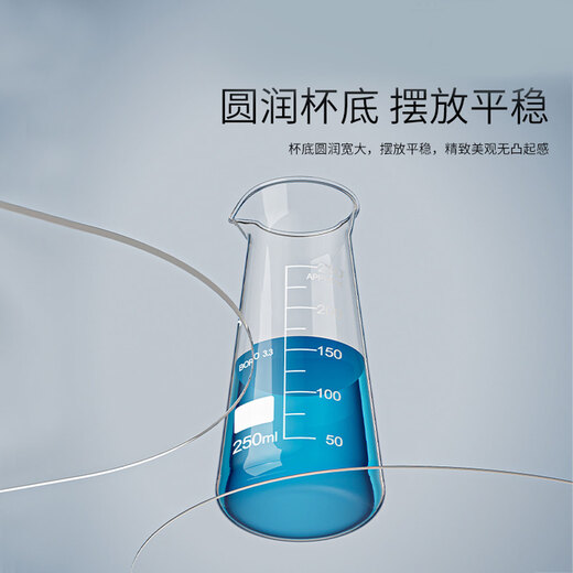 Dreieckiges Becherglas, Glasbecher mit hohem Borosilikatgehalt, Messbecher, Hochtemperatur-Widerstandsheizexperiment, konischer Becher 125 ml, 250 ml, 500 ml, kleiner Mund 250 ml