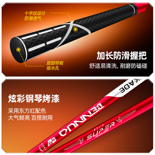 Benno carbon net copying ultra-light and ultra-hard net copying rod set large retractable rod fishing net pocket copying head complete set reverse wire high carbon +35# aluminum alloy competitive net head 1.8m