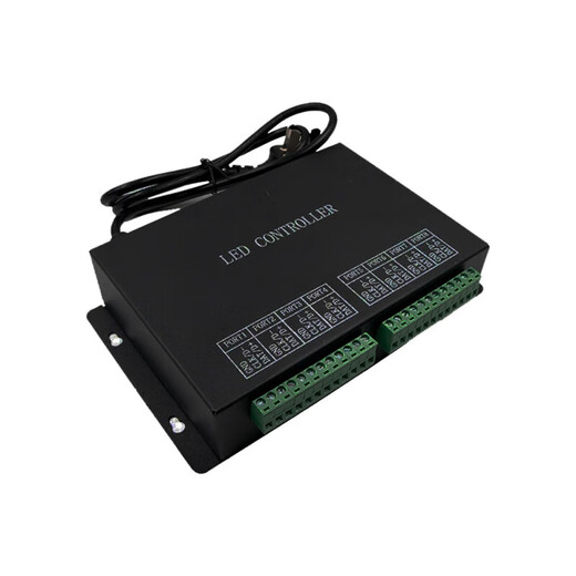 LED full-color light strip controller H801RC online eight-port sub-control controller can accept TTL and DMX512 signals, black
