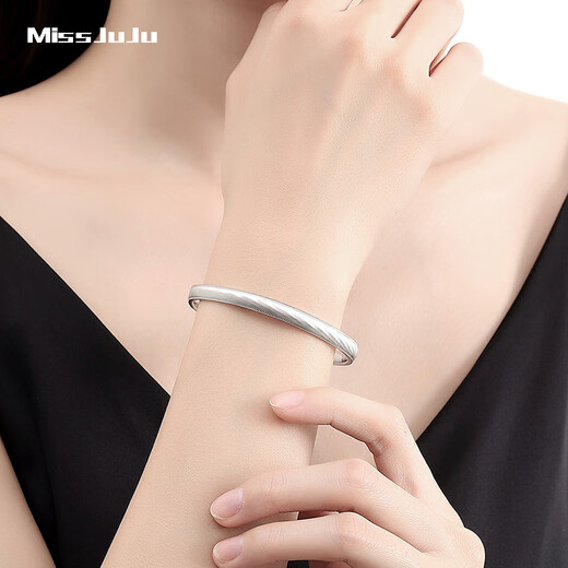 Miss JuJu pt950 platinum fantasy cat eye bracelet for women platinum colorful brushed round bracelet Free engraving, ghostwriting greeting cards, please contact online customer service for details