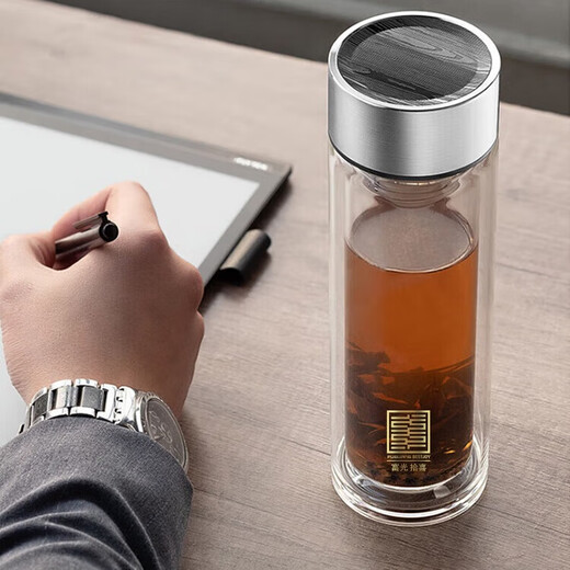 富光（FUGUANG）保温杯泡茶杯 轩宇双层保温玻璃杯·抗菌系列480ml BEST06-1098