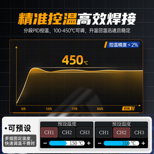 Smart soldering iron 100W portable constant temperature soldering station soldering pen home repair welding HS-02A family photo + mobile workbench