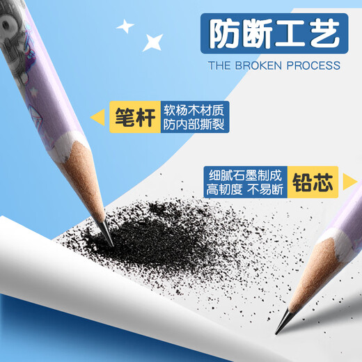 得力小学生铅笔一年级幼儿园专用洞洞笔大三角杆学生儿童hb正姿2b2比初学者矫姿套装 3271圆杆蓝色套装一套 2B_其他_other
