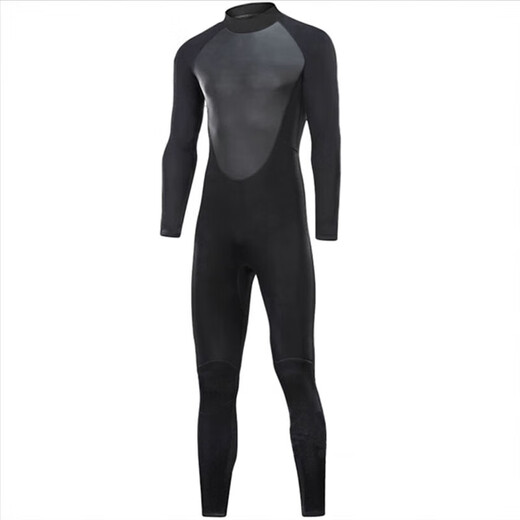 Big ball and small circle. 5mm long-sleeved warm wetsuit for men. One-piece sun protection and waterproof female snorkeling suit for surfing and cold-proof swimming. Upgraded model. Classic one-piece black S size 80-95Jin Jin is equal to 0.5 kg