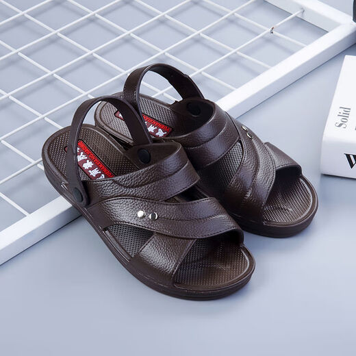 
Remtin Vietnamese rubber Korean version of non-slip casual men's sandals comfortable and durable dad's shoes men's sandals summer new 698 black 43 (suitable for 42)