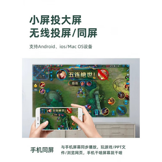 Kleiner Ultra-High-Definition-Heimprojektor HD-Projektionswand Übersee-Computer-Mobiltelefonprojektor 5 Übersee-WLAN – Hongkong, China_Singapur, Malaysia, Großbritannien usw. Standardkonfiguration