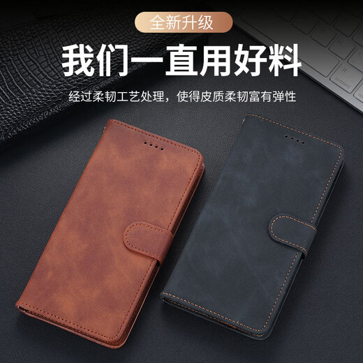 Luo Luou iQOOZ10TurboPro mobile phone case double-sided protective cover iQOO Z10 Turbo retro flip-top leather case soft silicone shell all-inclusive lens buckle wallet style anti-fall business black iQOO Z10 Turbo