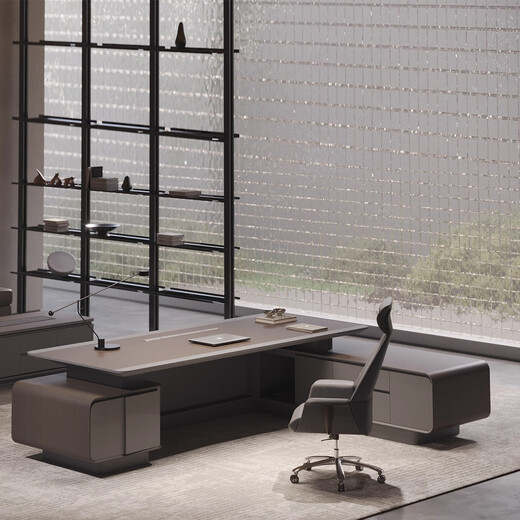 Aosenming luxury president desk high-end boss desk office desk chair chairman office furniture with LED light executive desk 2.4 meters boss desk