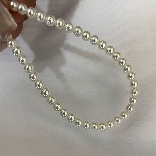 Kawamori Japan AKOYA seawater pearl millet chain small light bulb baby necklace 18K gold perfect round goddess quality clavicle chain almost flawless (AAAAA specially selected goddess quality) 1 3-3.5mm45cm