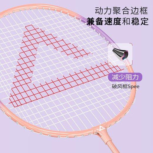 Raquette de badminton PEAK, ultra-légère, équilibre offensif et défensif, raquette d'entraînement pour étudiant adulte, résistante aux coups, alliage d'aluminium pour débutants, anti-casse, résistante aux coups, violet et vert, 6 balles gratuites, 2 colles à main, ensemble de raquettes de badminton